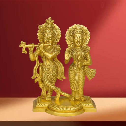Handcrafted Brass Radha Krishna Idol - Symbol of Eternal Love and Devotion